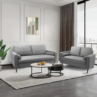 2pcs Living Room Set Grey fabric